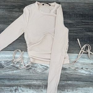 Nude cropped long sleeve.